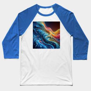 Flowing liquid creates vibrant wave pattern design Baseball T-Shirt